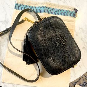 Tory Burch crossbody camera bag with tassels